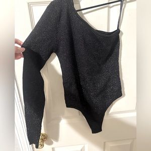 One Shoulder Sparkly Bodysuit, NWT